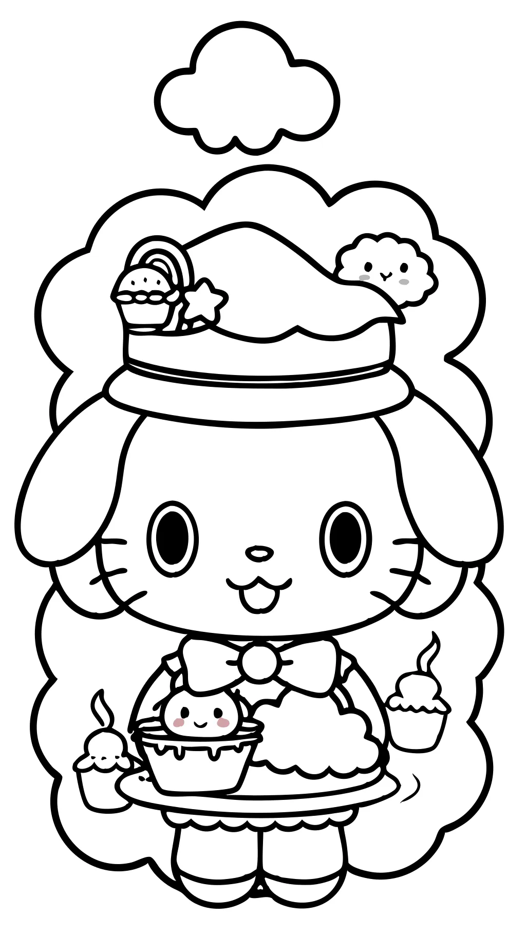 Páginas para colorear de cinnamoroll imprimibles de Sanrio